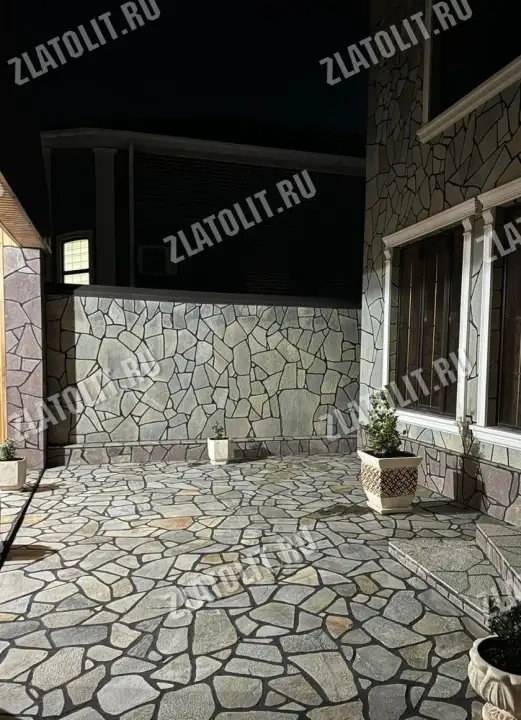 плитняк златолит Серебро для мощения и облицовки в наличии от производителя