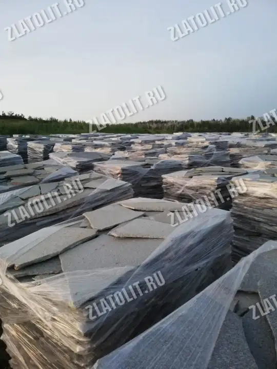 плитняк златолит Серебро для мощения и облицовки в наличии от производителя