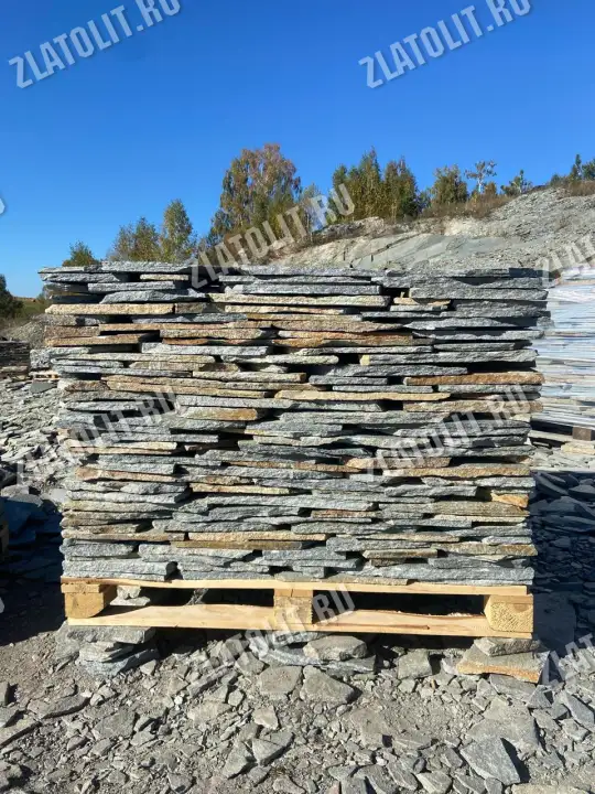 плитняк златолит Серебро для мощения и облицовки в наличии от производителя