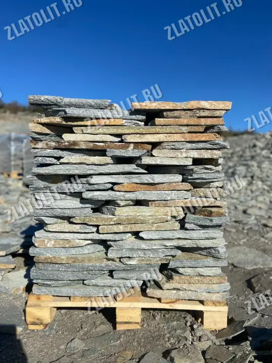 плитняк златолит Серебро для мощения и облицовки в наличии от производителя